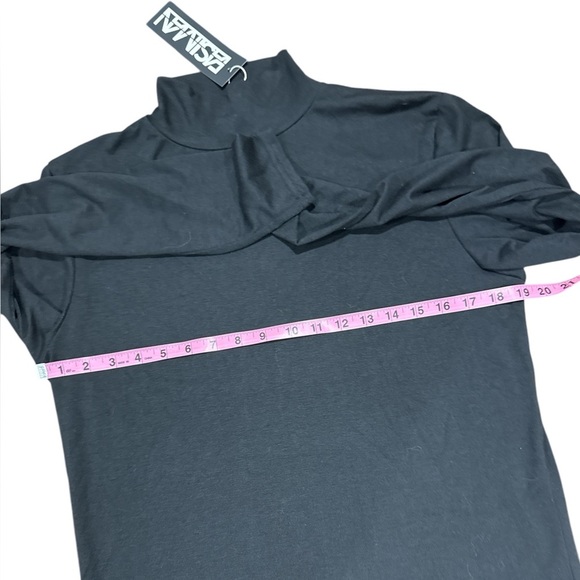 Fasiman Men’s Black Mock Neck Long Sleeve Shirt NWT - Picture 6 of 6